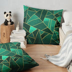 Premium Green Diamond Printed Cushion Cover 16x16 Inch – Decorative Sofa Cushion Cover