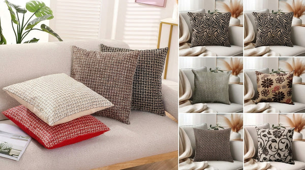 Premium Jacquard Cushion Cover 15x15 Inch – Elegant Decorative Sofa Cushion Cover