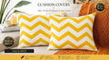 Premium Yellow & White Chevron Cushion Cover 16x16 Inch – Modern Decorative Sofa Cushion Cover