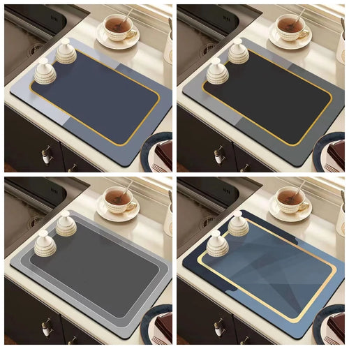 Absorbent Kitchen Dish Drying Counter Mat
