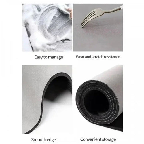Absorbent Kitchen Dish Drying Counter Mat