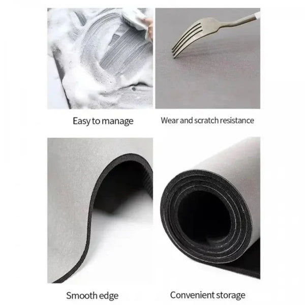 Absorbent Kitchen Dish Drying Counter Mat