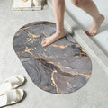 Marble Oval Absorbent Non-Slip Door Mat
