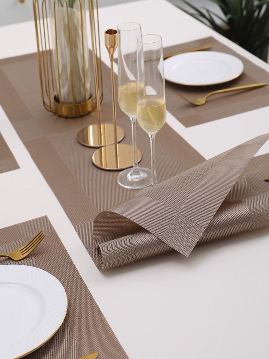 5 Pieces Light PVC Placemats with Table Runner