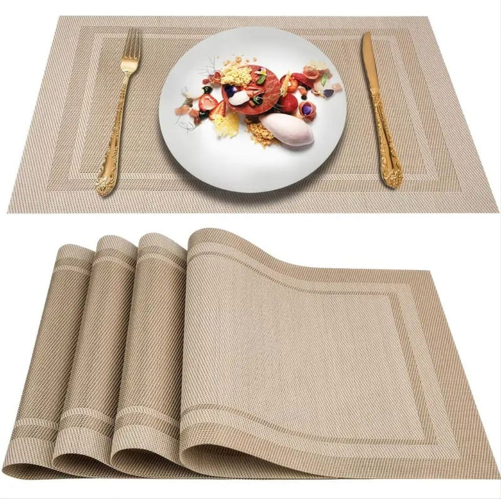 Light Brown PVC Placemats Set Multiple