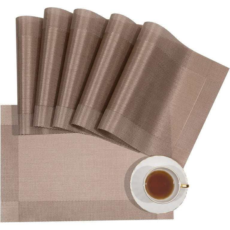 Light Brown PVC Placemats Set Multiple