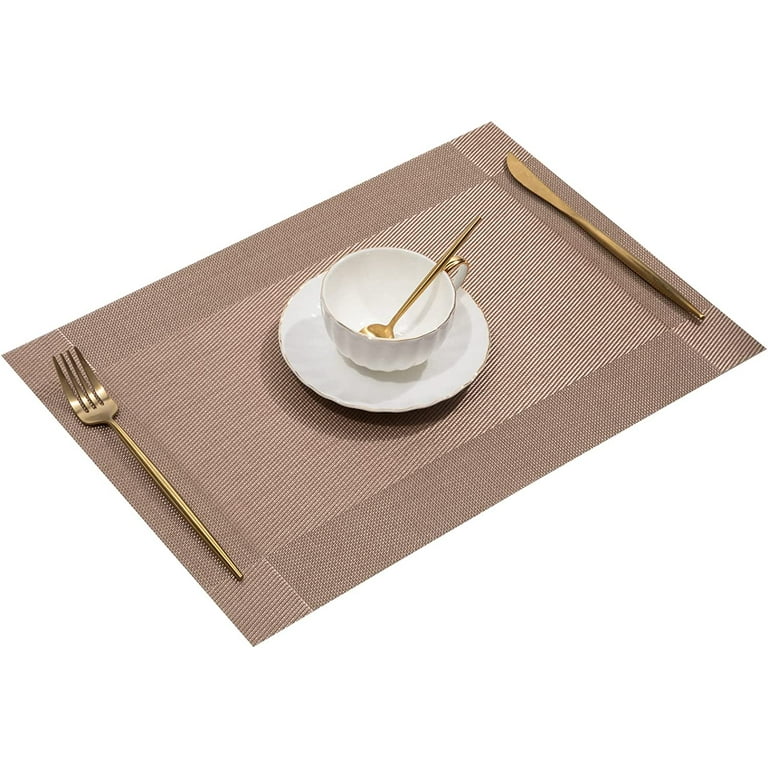 Light Brown PVC Placemats Set Multiple