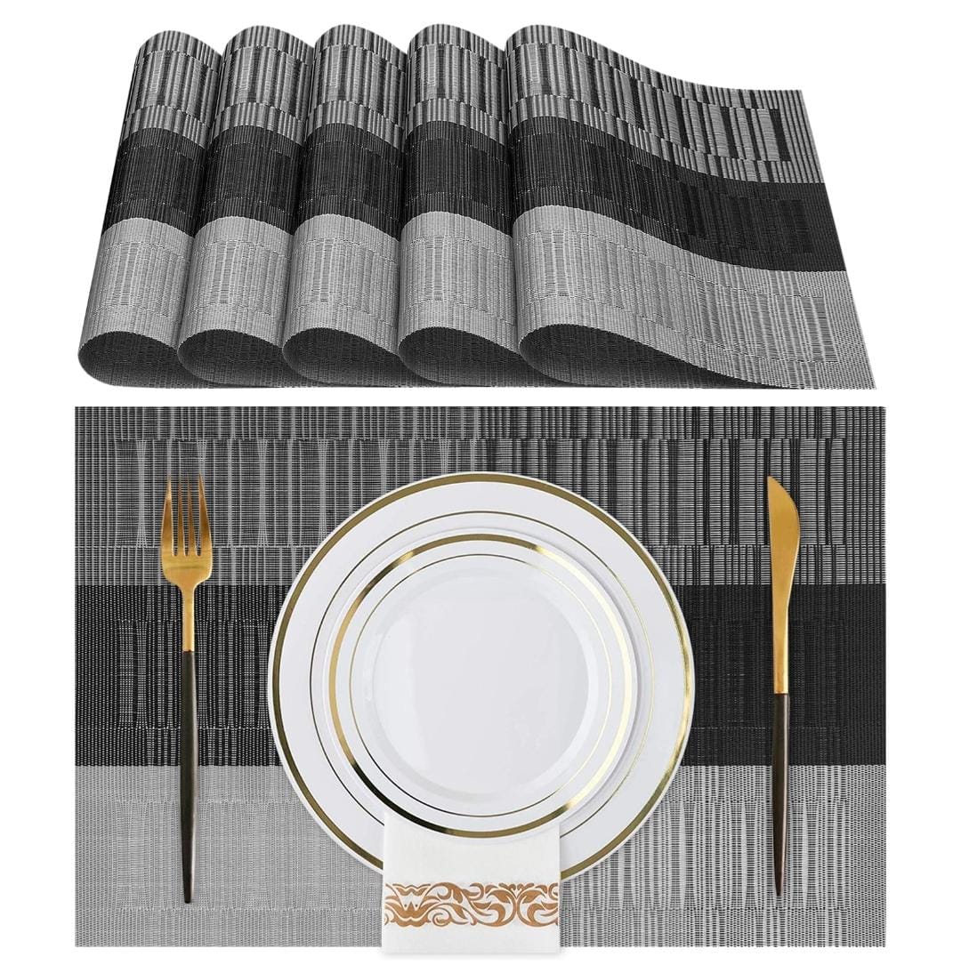 New Grey PVC Placemats Set Multiple