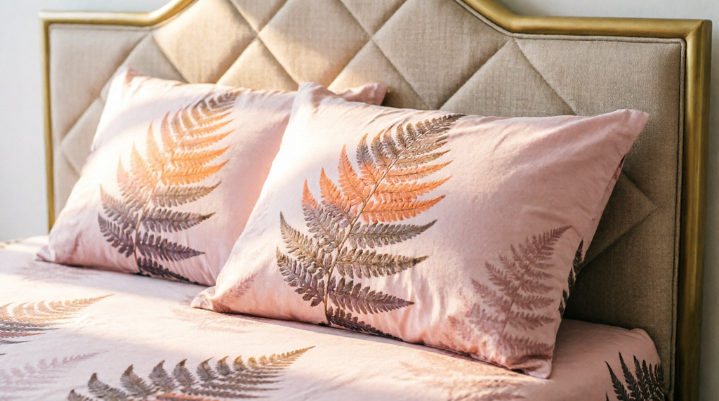 Pink Botanical King Size Bedsheet Set – Soft Cotton 3-Piece