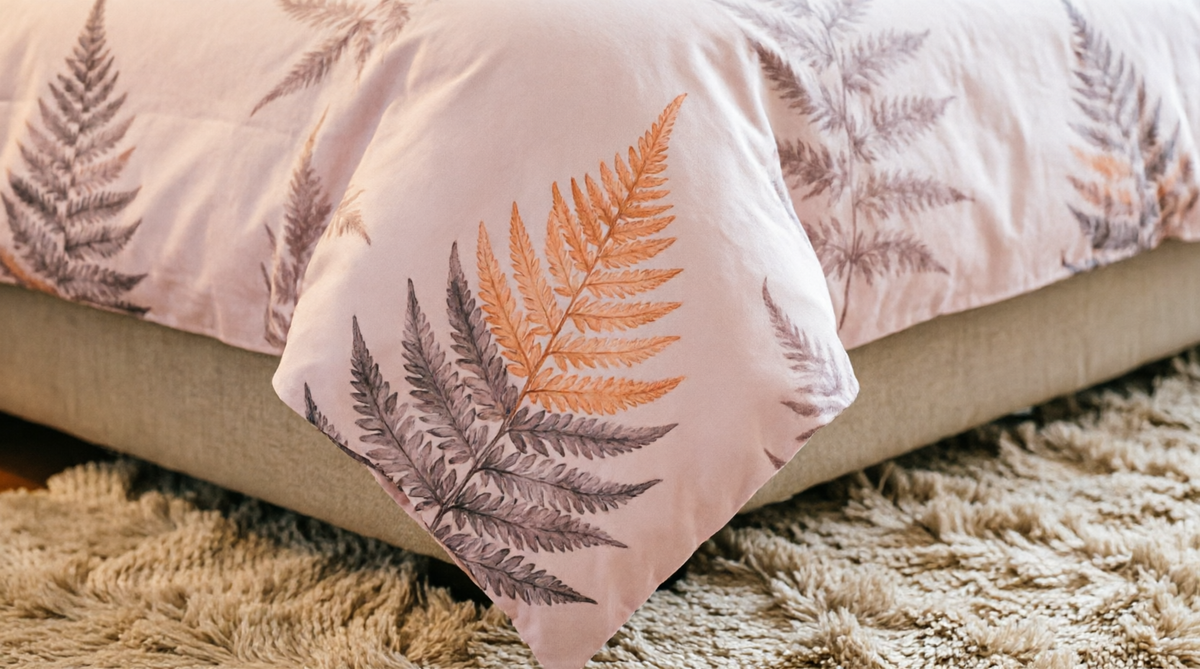 Pink Botanical King Size Bedsheet Set – Soft Cotton 3-Piece