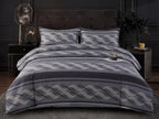 Grey Wave Print Bedsheet Set – Premium Cotton