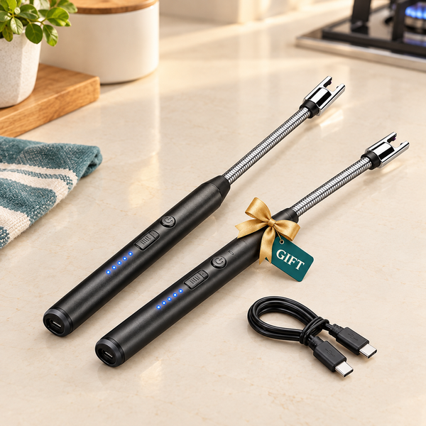 Combo Pack: 2 Rechargeable Flame-less Lighters + Free Gift | Kitchen & Candle Lighter alternate